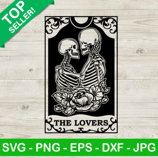 Skeleton Lovers Tarot Card SVG