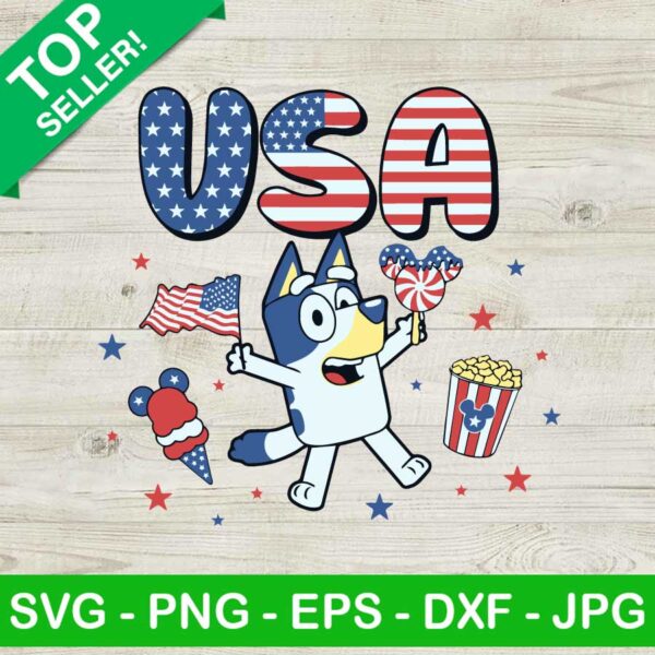 Funny Bluey USA SVG