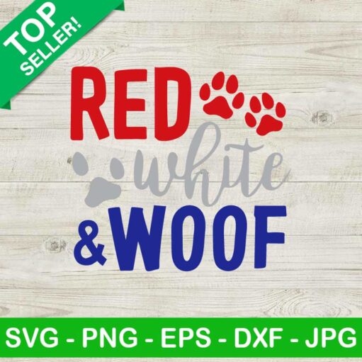 Red White And Woof Svg