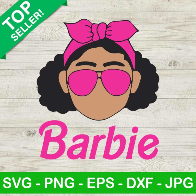 Black Barbie Pink Glasses SVG