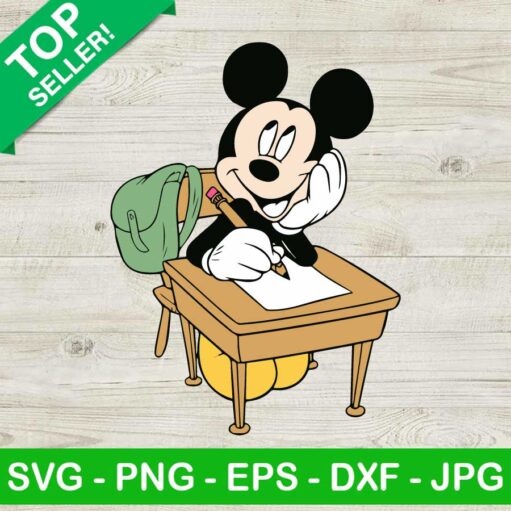 Mickey Mouse Back To School Svg