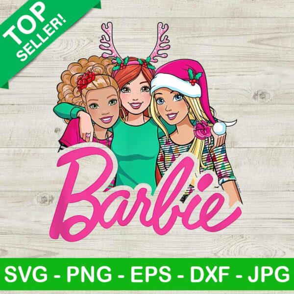 Barbie Christmas PNG, Barbie Santa PNG Sublimation transfer PNG, Barbie Holiday Best Friends Heat Transfer PNG