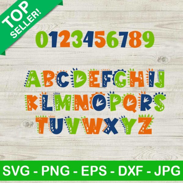 Dinosaur number and alphabet SVG