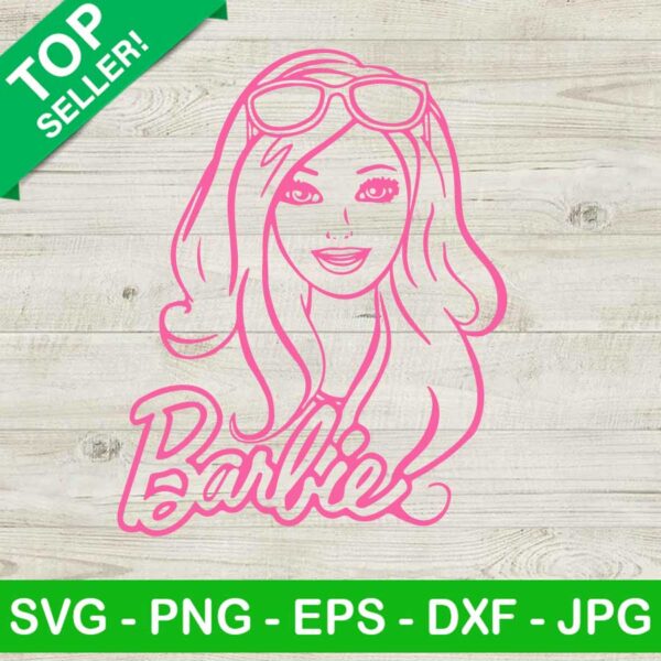 Barbie girl face with sunglasses SVG