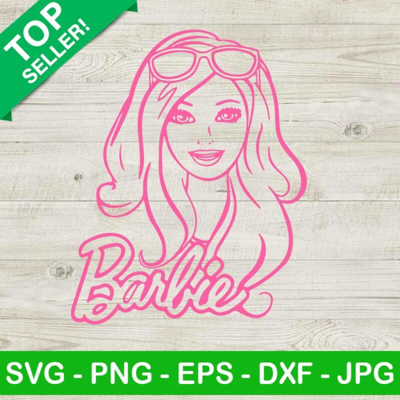 Barbie girl face with sunglasses SVG, Barbie doll SVG, Barbie girl face SVG