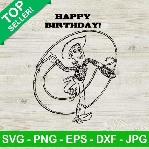 Happy birthdday Woody Toy Story SVG