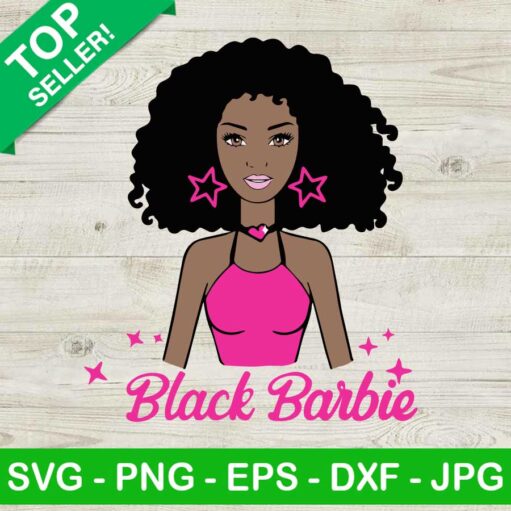 Black Barbie Movie Svg