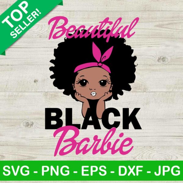 Beautiful Black Barbie SVG