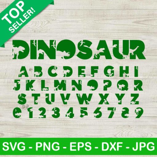 Dinosaur alphabet and number SVG