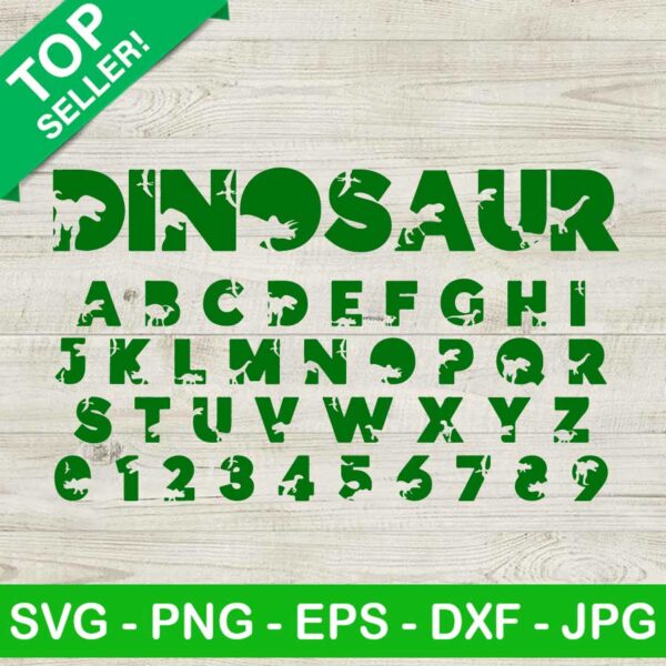 Dinosaur alphabet and number SVG