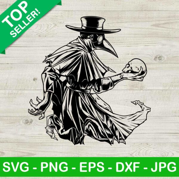 Plague Doctor With Skull Stock SVG