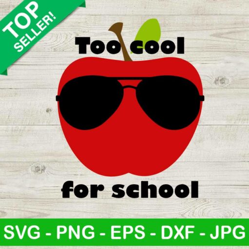 Apple Too Cool For School Svg