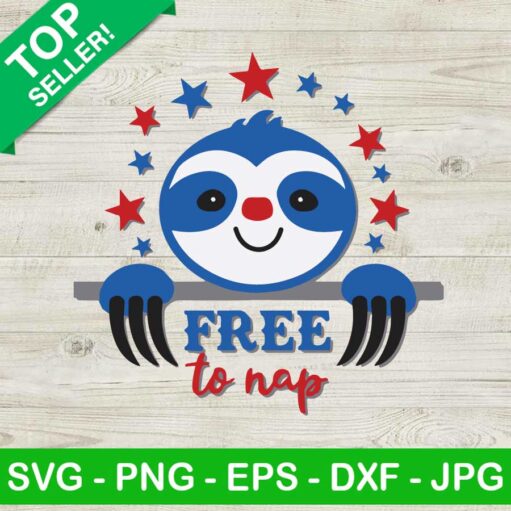 Free To Nap Sloth Svg