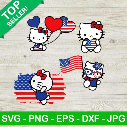 4Th Of July Hello Kitty Svg