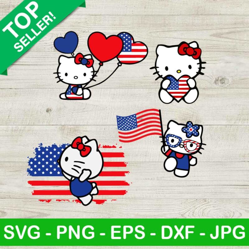 4Th of july hello kitty SVG, Patriotic hello kitty SVG, Happy 4th of ...