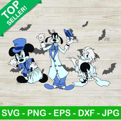 Mickey Goofy Donald As The Hitchhiking Ghost SVG