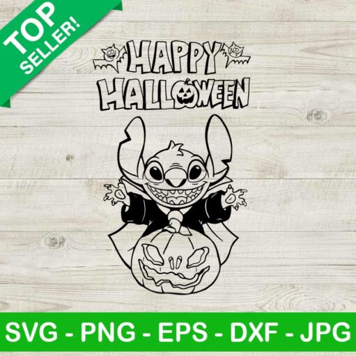 Stitch Happy Halloween Svg