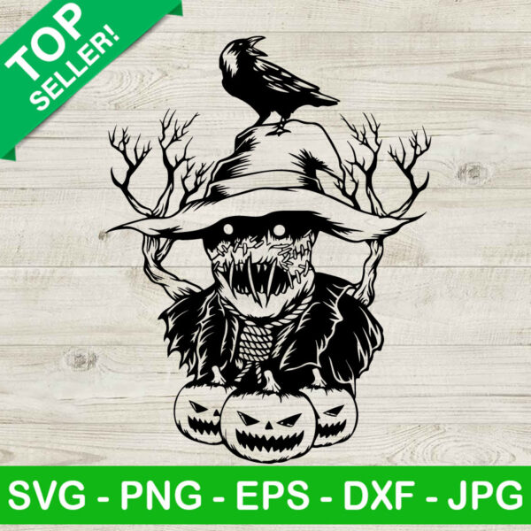 Halloween Spooky Scarecrow SVG, Pumpkin Scarecrow SVG, Scarecrow Face SVG