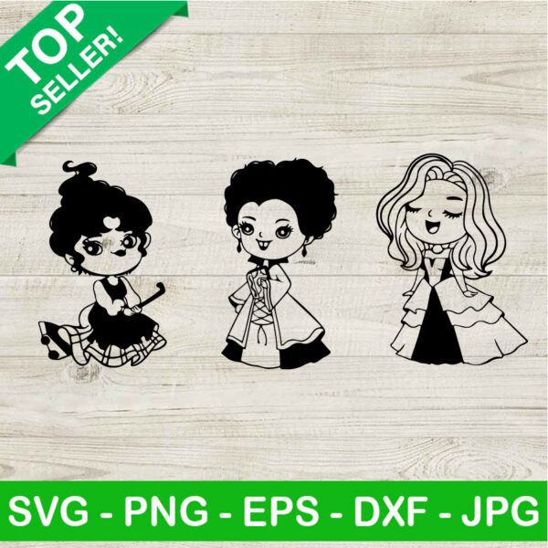 Chibi Hocus Pocus Sisters SVG