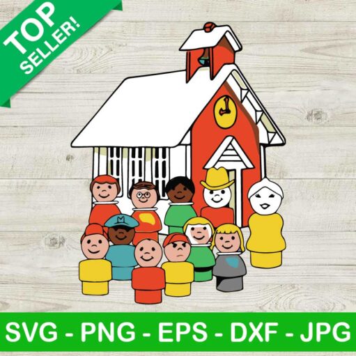 Little People School House Svg