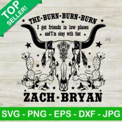The Burn Zach Bryan Bull Skull SVG