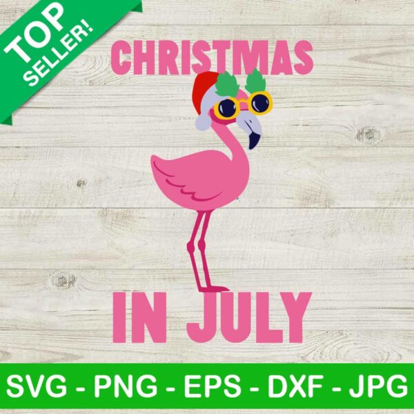 Christmas in july flamingo SVG