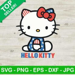 Hello Kitty 4th Of July SVG, Patriotic Hello Kitty SVG, American Flag Kitty SVG