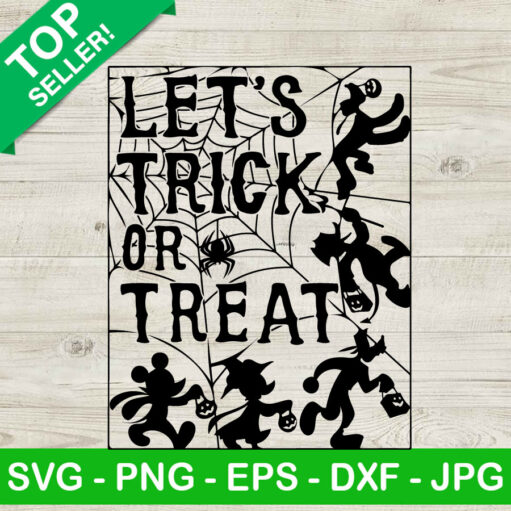 Mickey and friends let's trick or treat SVG