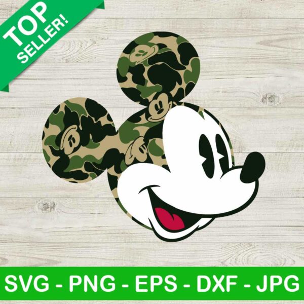 Bape Camouflage Mickey Mouse SVG