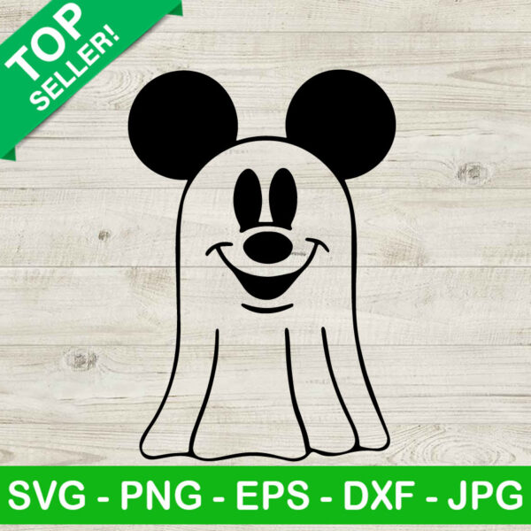 Halloween Mickey Ghost SVG, Disney Ghost SVG, Cute Mouse Halloween SVG