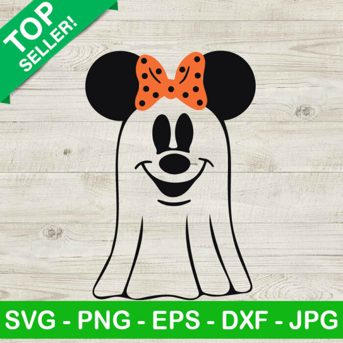 Halloween Minnie Mouse Ghost SVG, Disney Mouse Ghost SVG, Minnie Mouse Halloween SVG