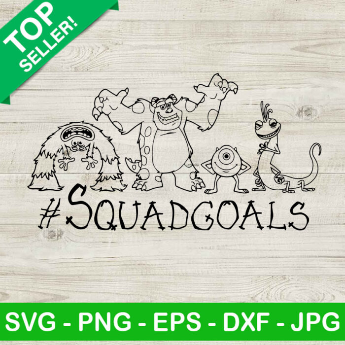 Monster Inc Squadgoals SVG, Halloween Mike Sully And Boo SVG, Monster Company SVG