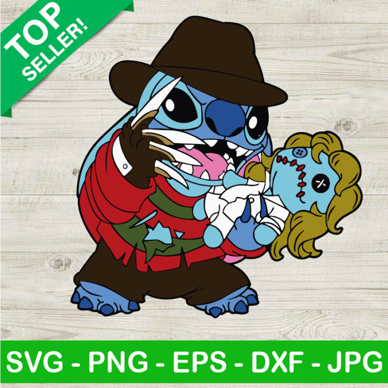 Stitch Freddy Krueger Halloween SVG