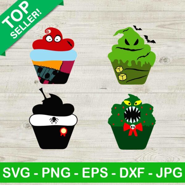 Nightmare Before Christmas Cupcakes SVG