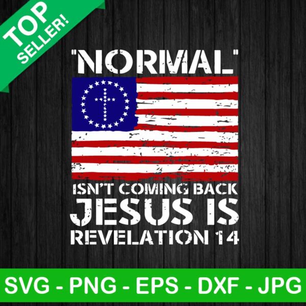 Normal isn't coming back jesus revelation SVG, American flag  jesus cross SVG, Jesus is revelation 14 SVG