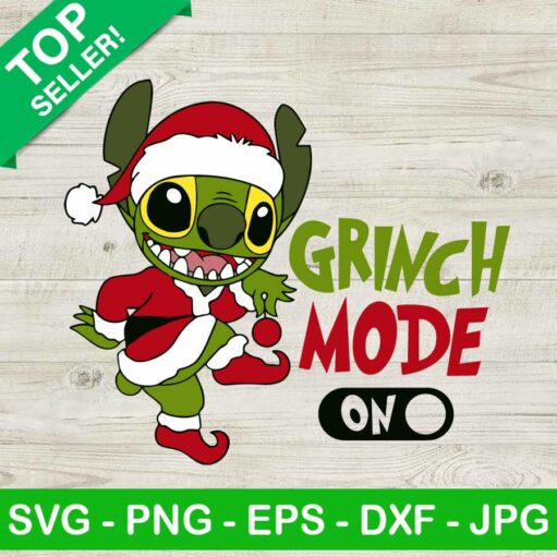 Christmas Stitch Grinch Mode On Svg