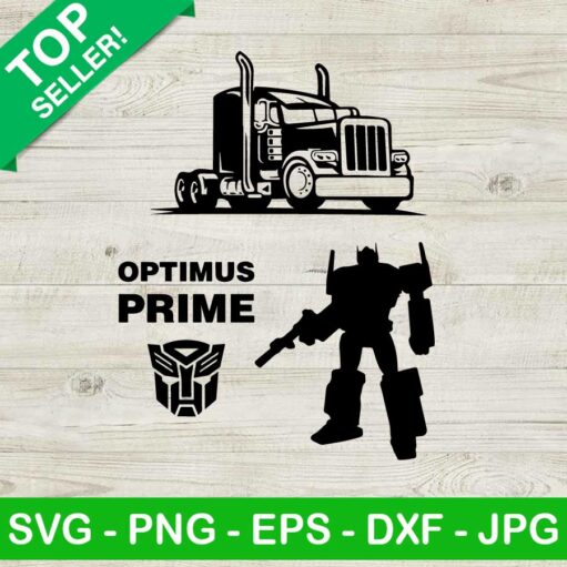 Optimus Prime Black Truck Svg