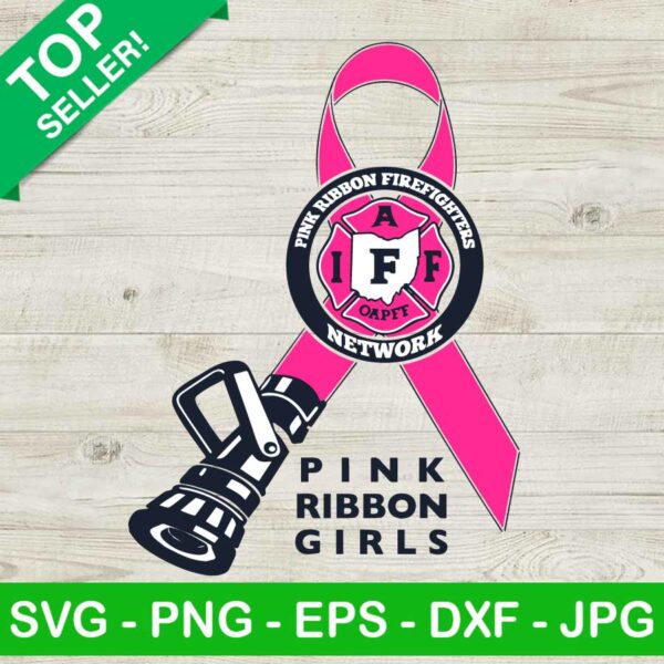 Pink Ribbon Girls Firefighter Fire SVG