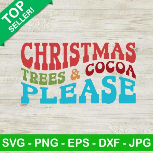 Retro Christmas Tree And Cocoa Please Svg