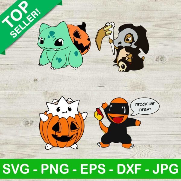 Pokemon Halloween Characters SVG