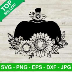 Halloween pumpkin with sunflower SVG