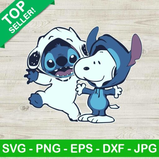 Snoopy And Stitch Svg