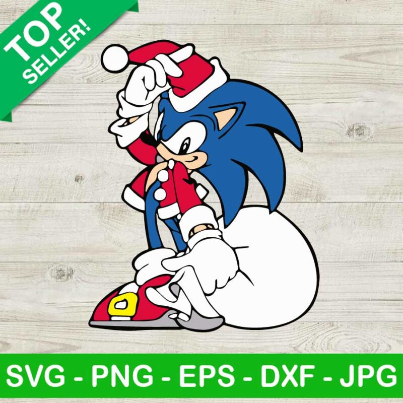 Sonic santa christmas SVG, Sonic the Hedgehog SVG, Sonic christmas SVG