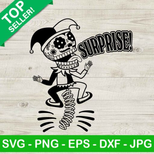 Surprise skeleton clown halloween SVG