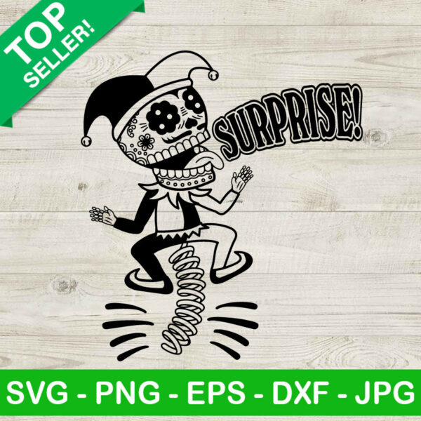 Surprise skeleton clown halloween SVG