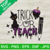 Black Cat And Pencil Trick Or Teach SVG