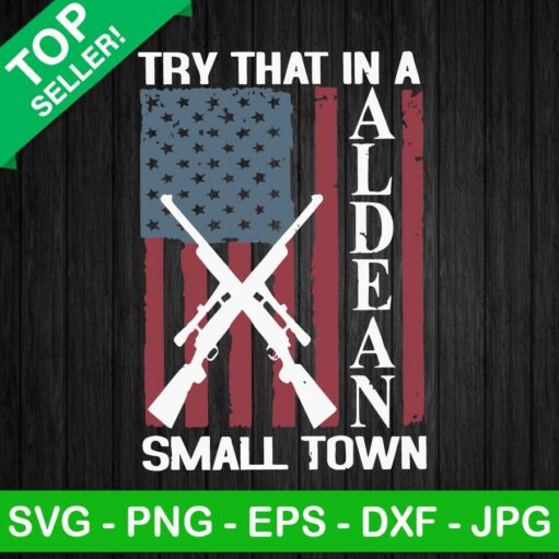 Try That In A Small Towwn America Flag Gun Svg
