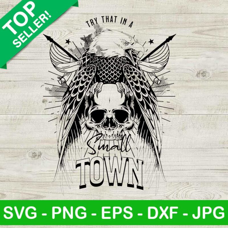 Try That In A Small Town Eagle Skull PNG