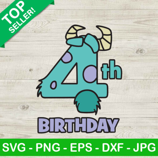 Monster Inc 4Th Birthday Svg