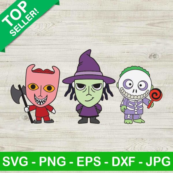 Baby Lock Shock Barrel SVG, Chibi Lock Shock And Barrel SVG, Nightmare Halloween SVG Cut Files